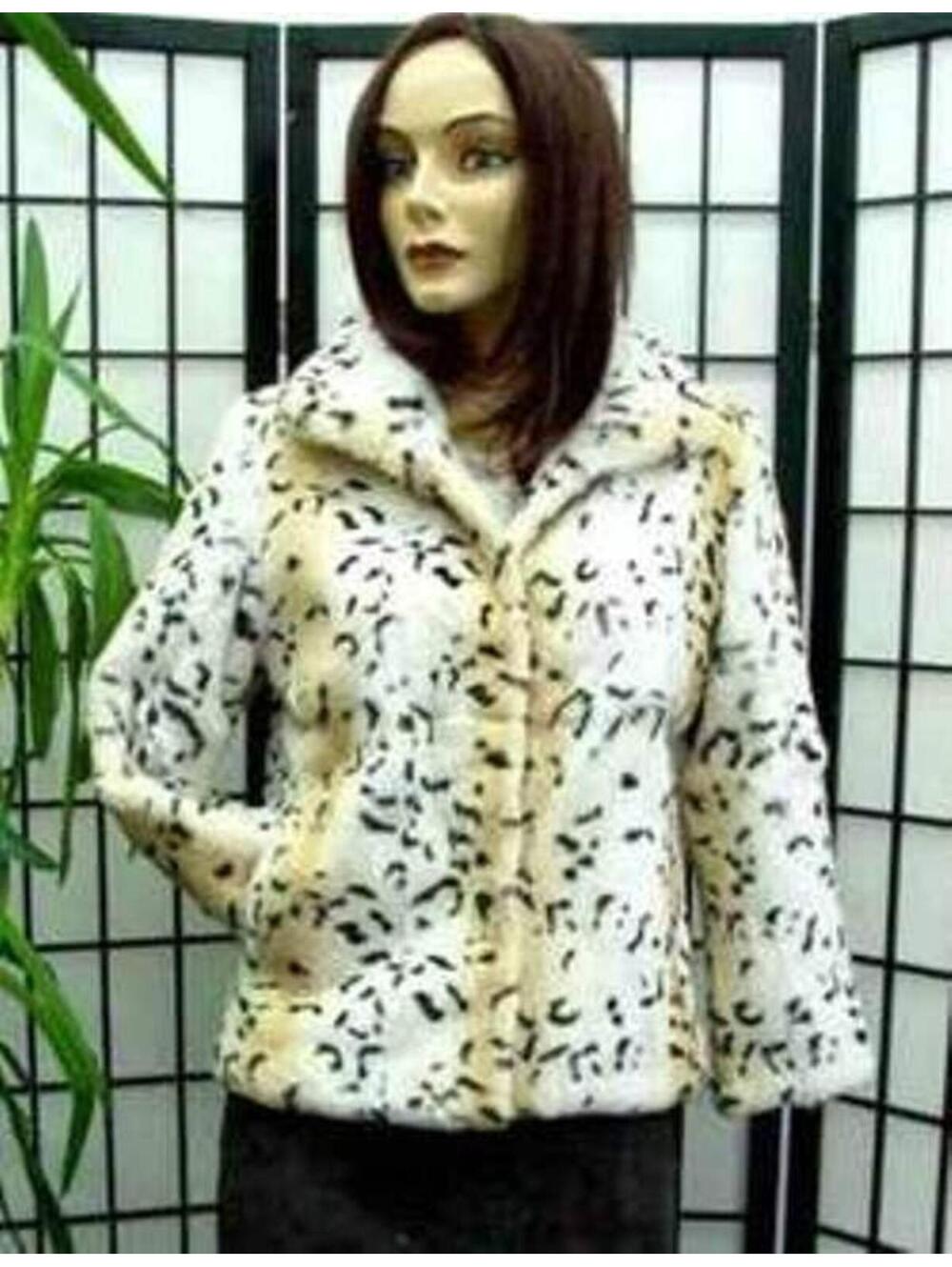 *BRAND NEW SHEARED RABBIT FUR JACKET COAT WOMEN WOMAN SZ 10 MEDIUM